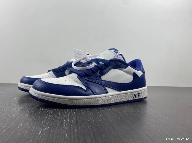 Cheap TRAVIS X JORDAN X OFF-WHITE CUSTOM AIR 1 SCOTT DM7890-101 0805